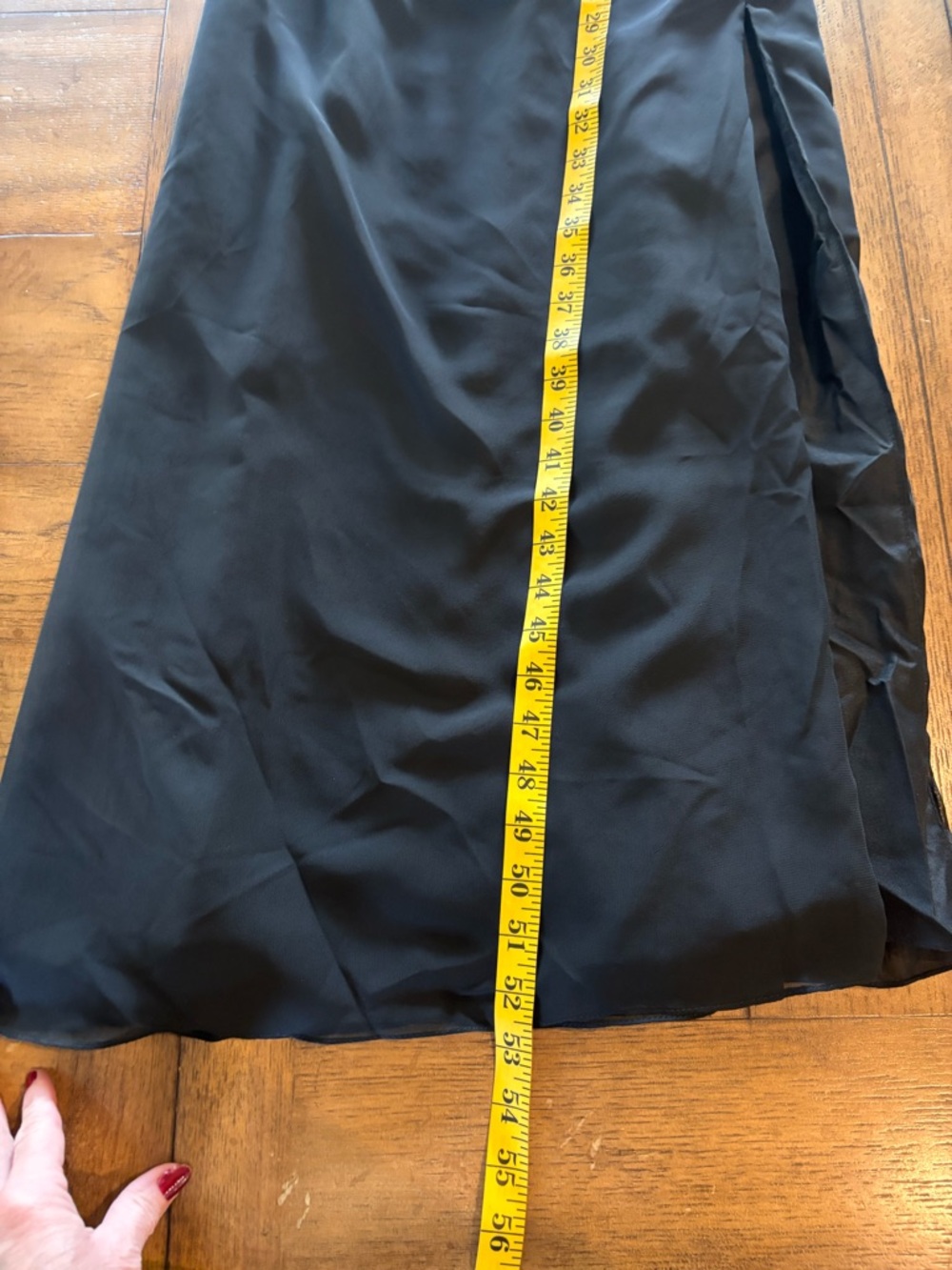 JJ’s House Gurdayia Black A-line Cowl Chiffon Dress #288318, Bust 33”Waist 27.5” - Picture 13 of 14